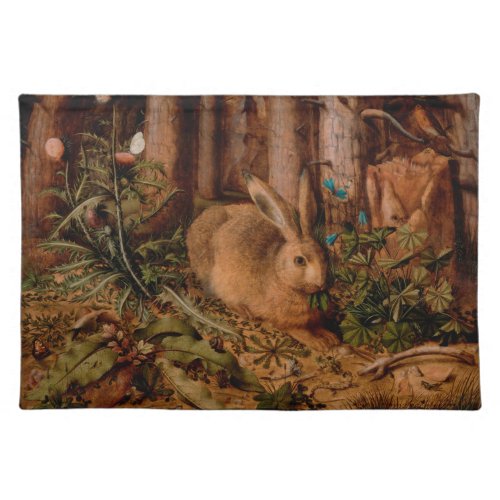 European Painting Rabbit Year 2023 Cloth Placemat