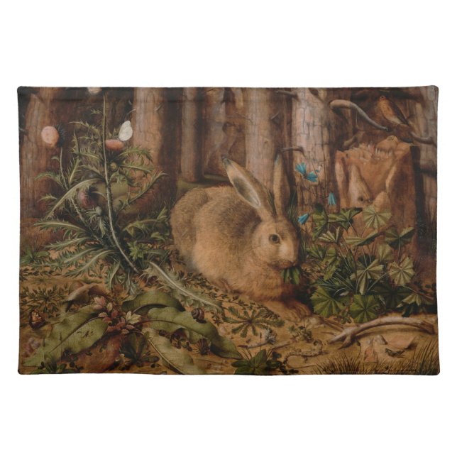 European Painting Rabbit Year 2023 Cloth Placemat (Front)