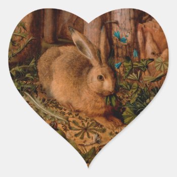 European Painting Rabbit Year 2023 Heart Sticker by 2020_Year_of_rat at Zazzle