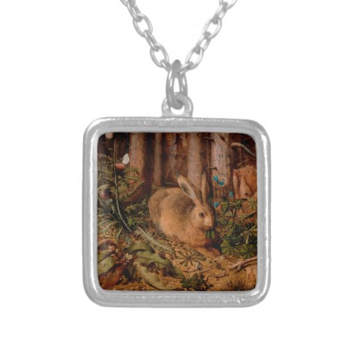 European Painting Rabbit Year 2023 Square Necklace