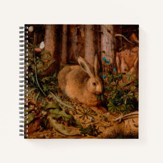 European Painting Rabbit Year 2023 square Notebook