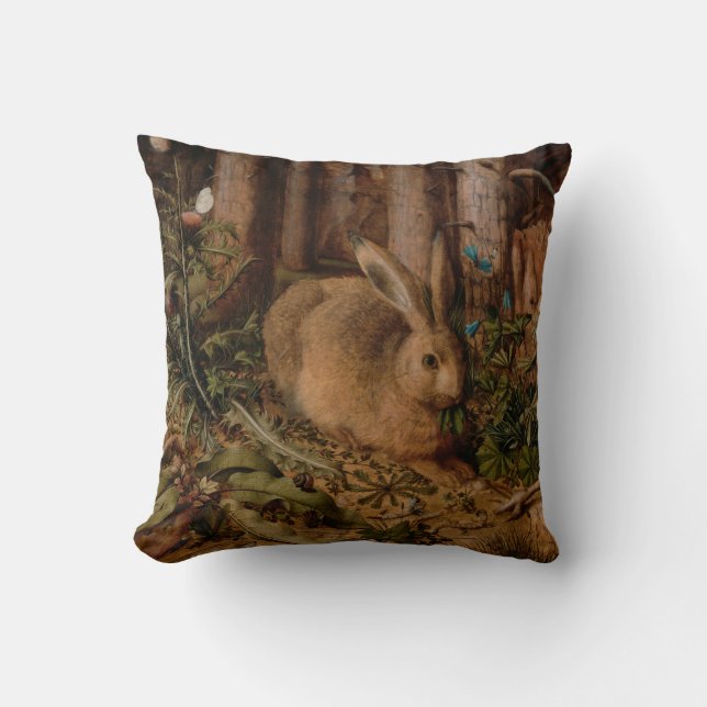 European Painting Rabbit Year 2023 square Pillow (Front)