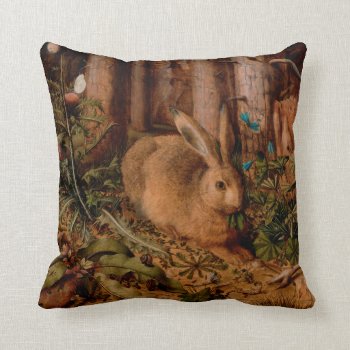 European Painting Rabbit Year 2023 Square Pillow by 2020_Year_of_rat at Zazzle