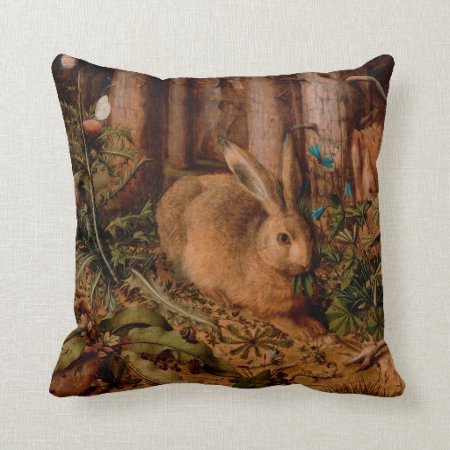 European Painting Rabbit Year 2023 Square Pillow