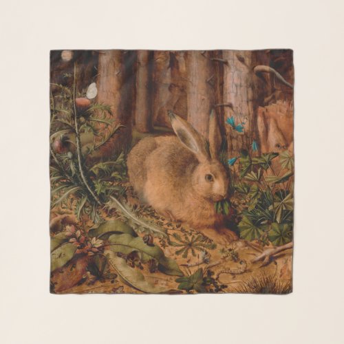 European Painting Rabbit Year 2023 Square Scarf