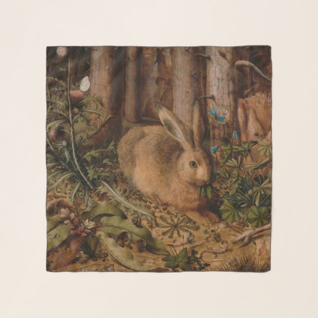 European Painting Rabbit Year 2023 Square Scarf (Front)
