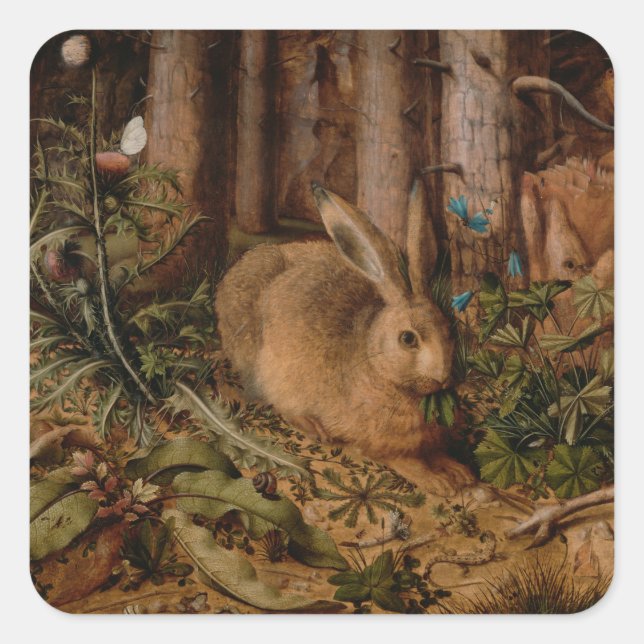 European Painting Rabbit Year 2023 Square Sticker (Front)