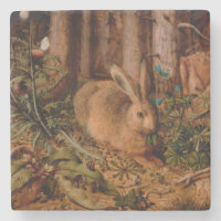 European Painting Rabbit Year 2023 Stone Coaster