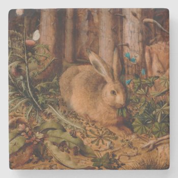 European Painting Rabbit Year 2023 Stone Coaster by 2020_Year_of_rat at Zazzle