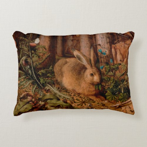 European Painting Rabbit Year Christmas AccP Accent Pillow