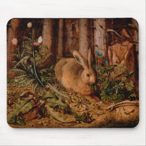 European Painting Rabbit Year Christmas Mousepad