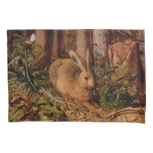 European Painting Rabbit Year Christmas Pillowcase