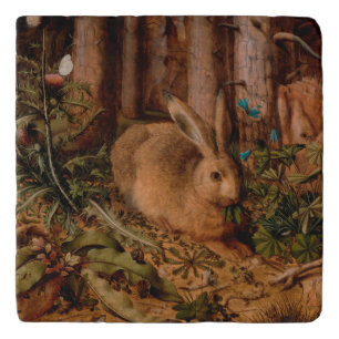 European Painting Rabbit Year Stone Trivet