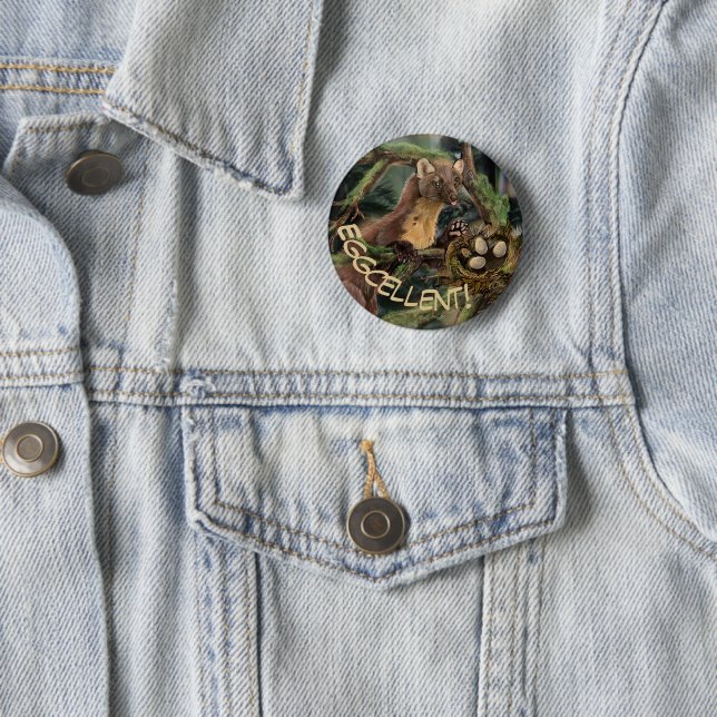 European Pine Marten Button (In Situ)