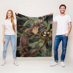European Pine Marten Fleece Blanket