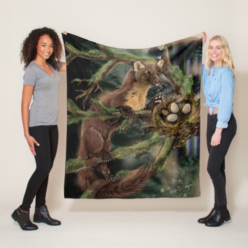 European Pine Marten Fleece Blanket