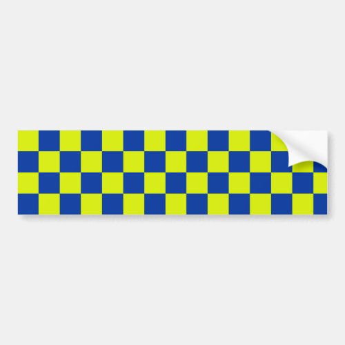 european police cars square colors checkered patte bumper sticker