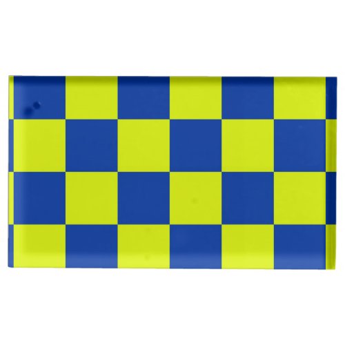 european police cars square colors checkered patte place card holder