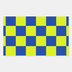 european police cars square colors checkered patte rectangular sticker