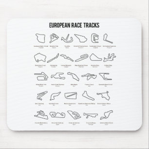 European Race Tracks Mouse Pad