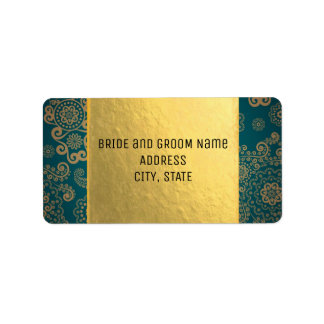 European Retro Teal & Gold Label