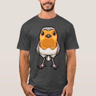European Robin Bird Kawaii Emoticon boy family gif T-Shirt