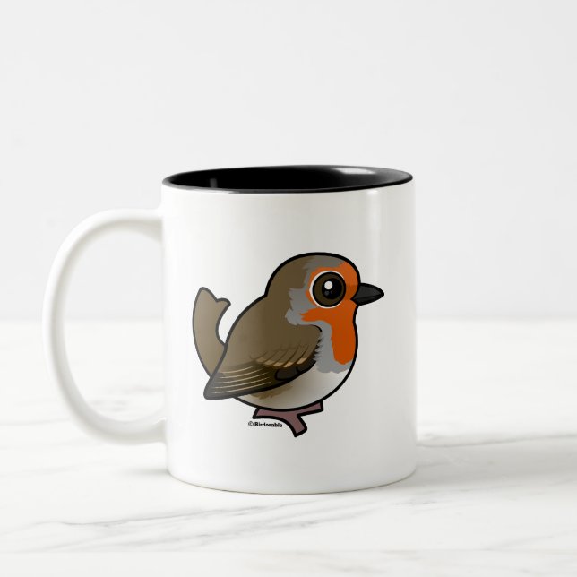 European Robin Two-Tone Coffee Mug (Left)