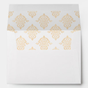 European Rococo Gold Romantic Calligraphy Wedding Envelope