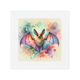 European serotine bat 131024AREF133 - Watercolor Metal Print