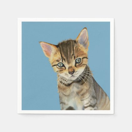 European Shorthair Kitten Watercolor Painting Paper Napkin