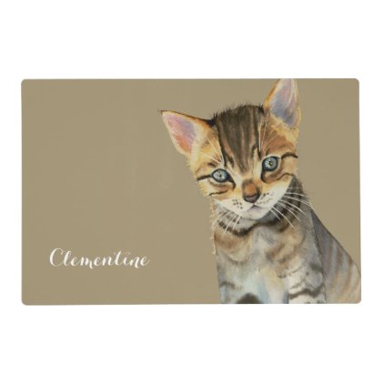 European Shorthair Kitten Watercolor Painting Placemat