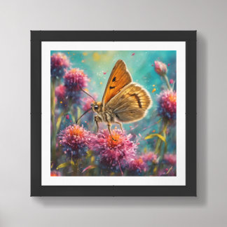 European Skipper Butterfly Framed Photo Framed Art