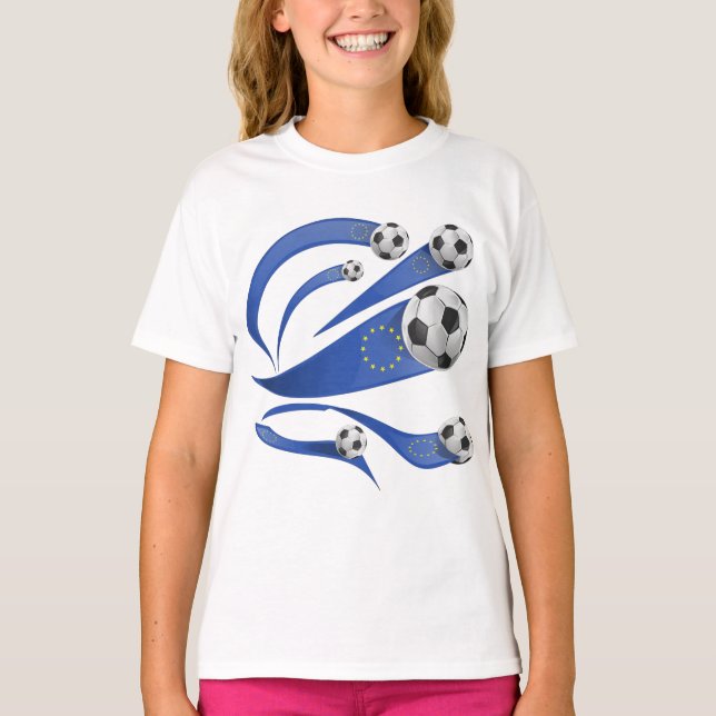 European Soccer Pride Dynamic Swoosh and Stars T-Shirt (Front)