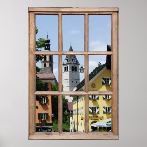 European Town View from a Window Poster