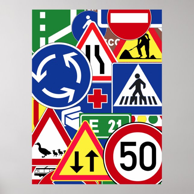 European Traffic Signs Collage (Front)