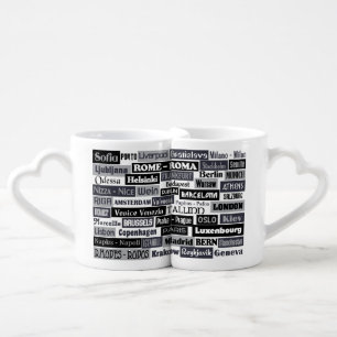 European Traveler couple's mug set