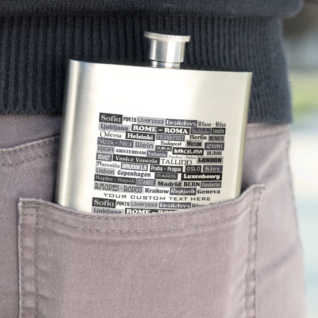 European Traveler custom flask (In Situ)