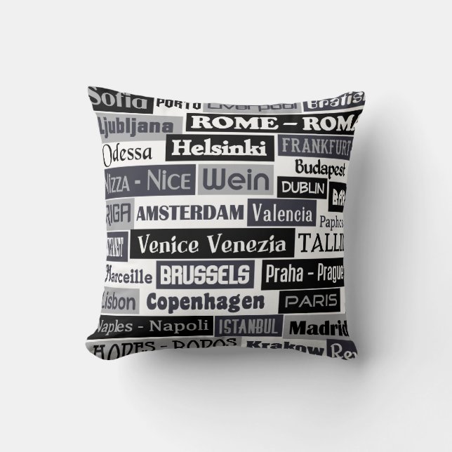 European Traveler throw pillow (Front)