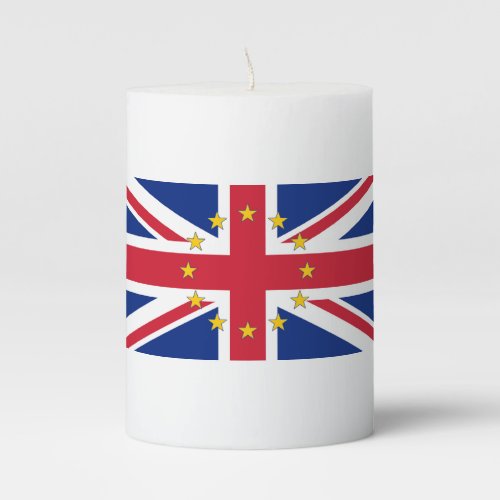 European UK United Kingdom Britain Union Jack Flag Pillar Candle