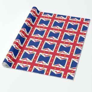 European UK United Kingdom Britain Union Jack Flag Wrapping Paper