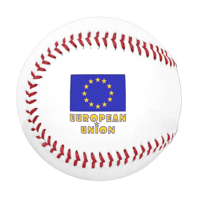 European Union and EU Flag Personalized  Baseball (Front Left)