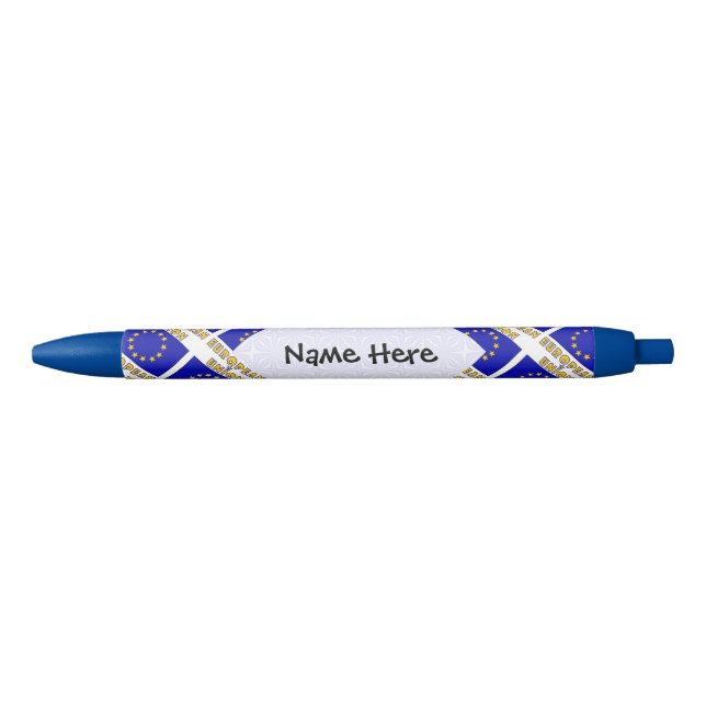 European Union and EU Flag Tiled Personalized  Pen (Front)