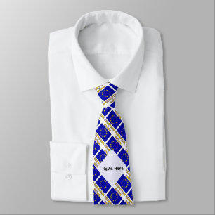 European Union and EU Flag Tiled with Your Name Neck Tie