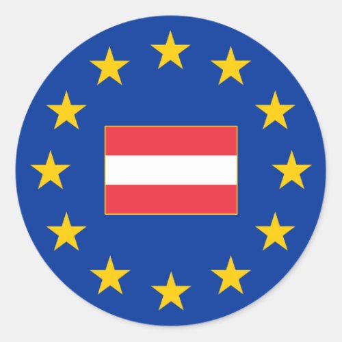 European Union Austria Round Sticker