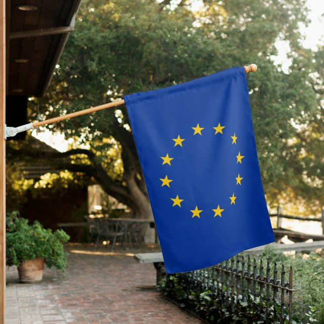 European Union (EU) (Europe) House Flag (In SItu)
