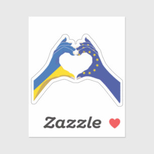 European Union EU Europe Ukraine Ukrainian Love Sticker