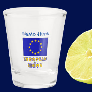 European Union EU Flag Blue Personalization Shot Glass