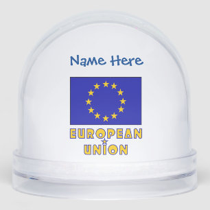 European Union EU Flag Blue Personalized Snow Globe