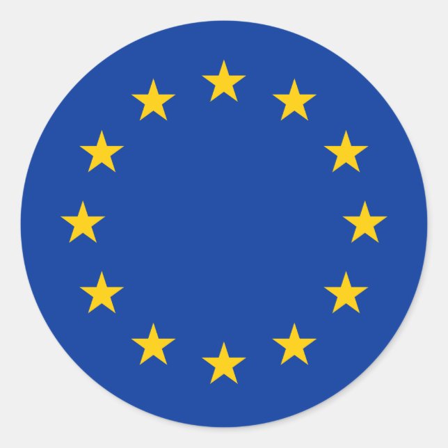 European Union EU Flag Classic Round Sticker (Front)