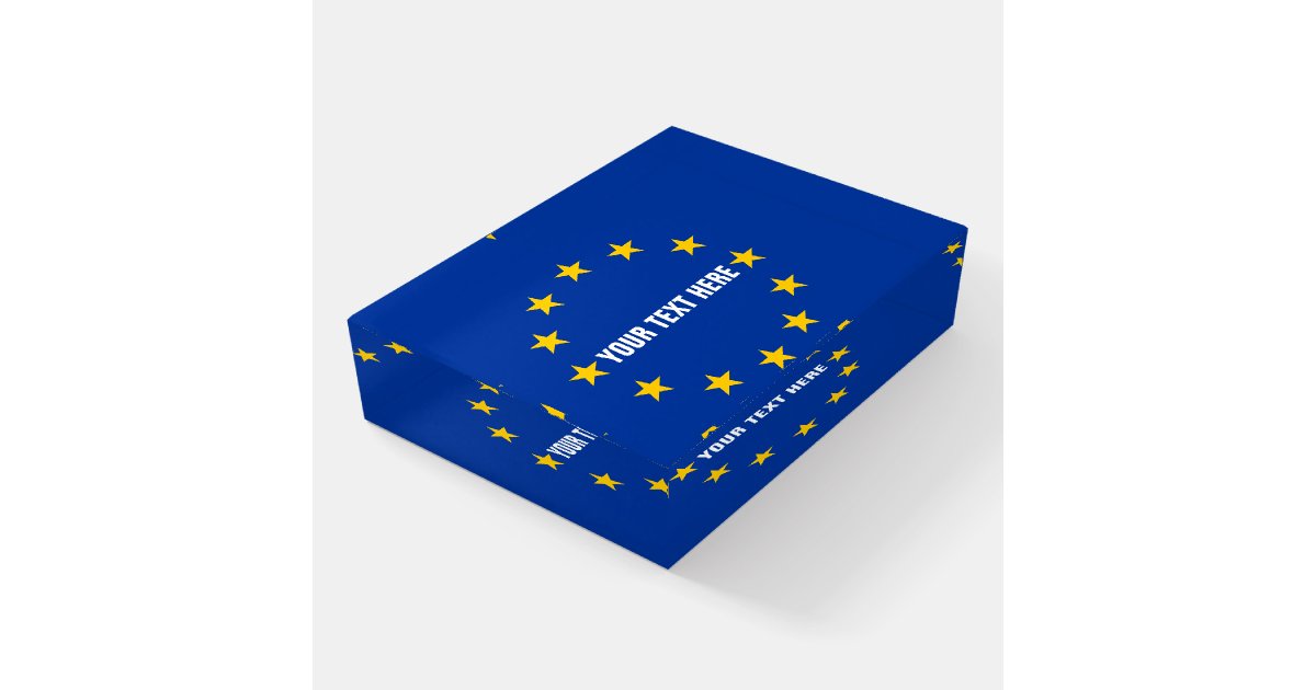 European Union EU flag custom paperweight gift Zazzle
